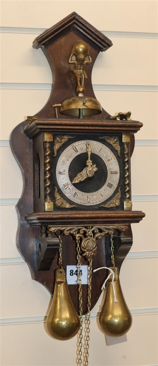A Dutch 18th century style wall clock height 52cm